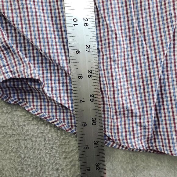Peter Millar Shirt Mens Large Blue Plaid Cotton Long Sleeve Collar Button Down - Picture 4 of 7
